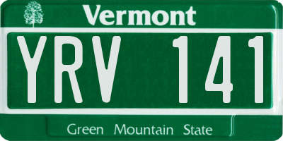 VT license plate YRV141