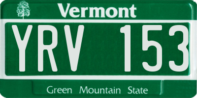 VT license plate YRV153