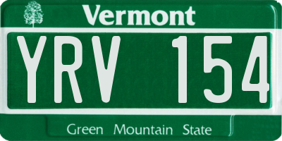 VT license plate YRV154