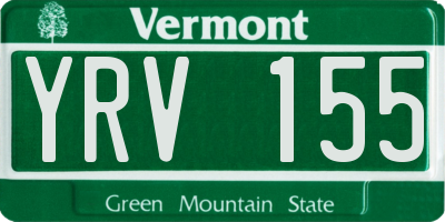 VT license plate YRV155