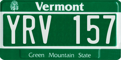 VT license plate YRV157