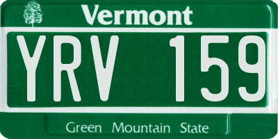 VT license plate YRV159