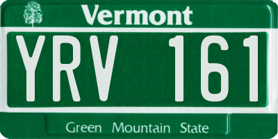 VT license plate YRV161