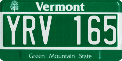 VT license plate YRV165