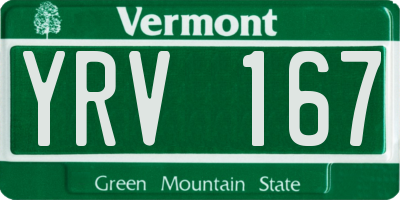 VT license plate YRV167