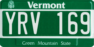 VT license plate YRV169