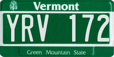 VT license plate YRV172