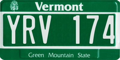VT license plate YRV174