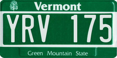 VT license plate YRV175
