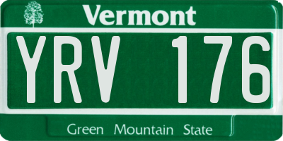 VT license plate YRV176