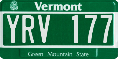 VT license plate YRV177