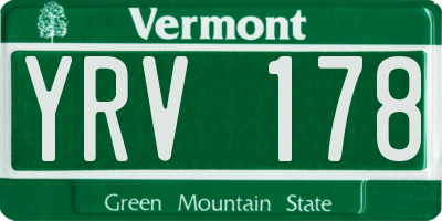 VT license plate YRV178