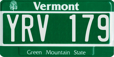 VT license plate YRV179