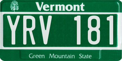 VT license plate YRV181