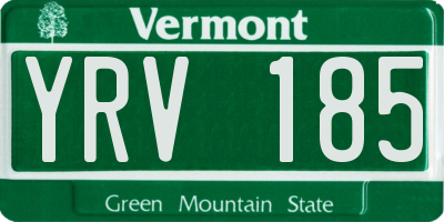 VT license plate YRV185