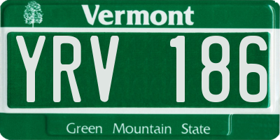 VT license plate YRV186