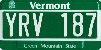 VT license plate YRV187