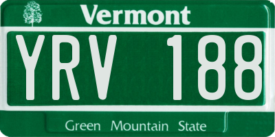 VT license plate YRV188
