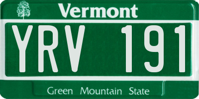 VT license plate YRV191
