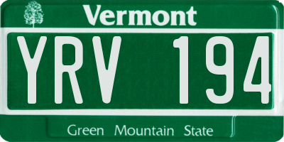 VT license plate YRV194