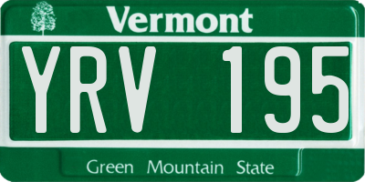VT license plate YRV195