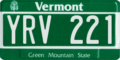 VT license plate YRV221