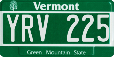 VT license plate YRV225