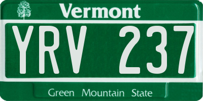 VT license plate YRV237