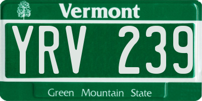 VT license plate YRV239