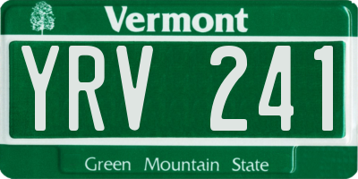 VT license plate YRV241