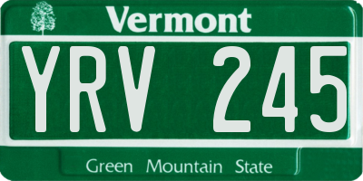 VT license plate YRV245
