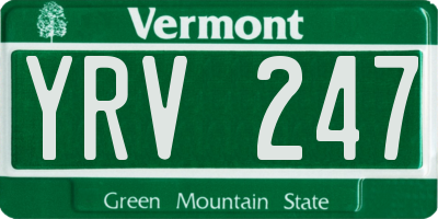 VT license plate YRV247