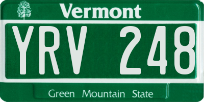 VT license plate YRV248