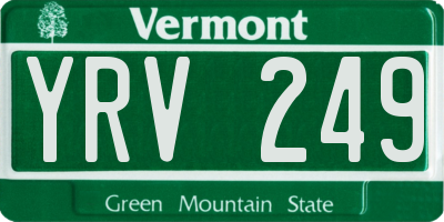 VT license plate YRV249