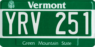 VT license plate YRV251