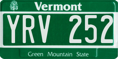 VT license plate YRV252