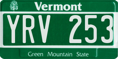 VT license plate YRV253