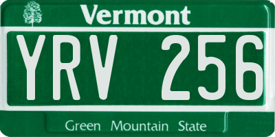 VT license plate YRV256