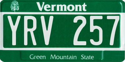 VT license plate YRV257