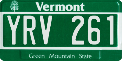 VT license plate YRV261