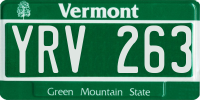 VT license plate YRV263