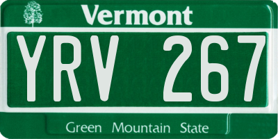 VT license plate YRV267