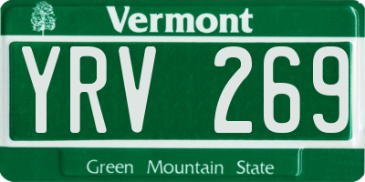 VT license plate YRV269