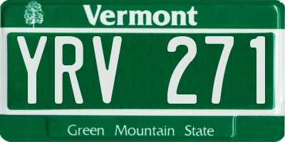 VT license plate YRV271