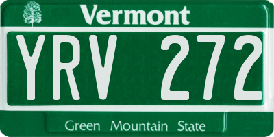 VT license plate YRV272