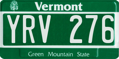 VT license plate YRV276