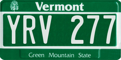 VT license plate YRV277