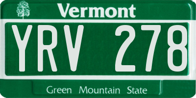 VT license plate YRV278