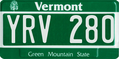 VT license plate YRV280