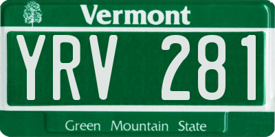 VT license plate YRV281